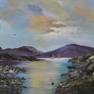 Painting for sale of Sunset in Connemara