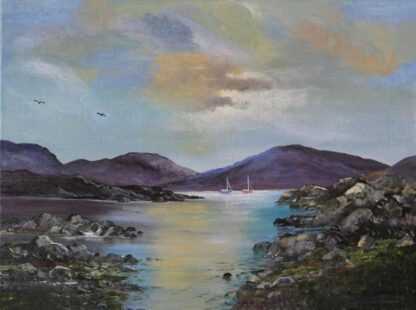 Painting for sale of Sunset in Connemara