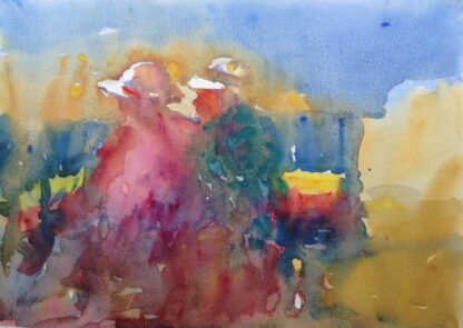 watercolour painting beach