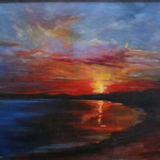 Original oil painting of sunset over Galway Bay by Irish artist David McCormack