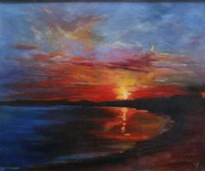 Original oil painting of sunset over Galway Bay by Irish artist David McCormack