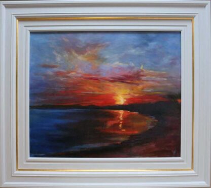 Original oil painting of sunset over Galway Bay by Irish artist David McCormack