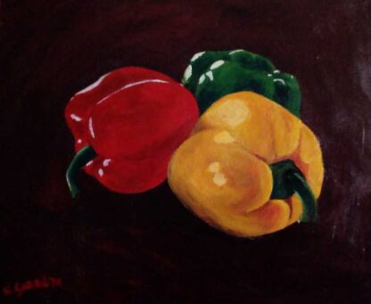 Acrylic Painting Still Life of Peppers