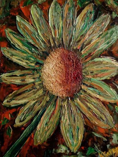 Oil Painting of a Sunflower