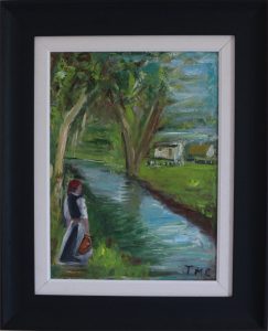 Looking by the River- Landscape Oil Painting