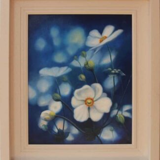 Japanese Anemones Floral Oil painting for sale