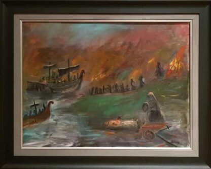 Painting of Vikings Landing for Battle on the Boyne (series of 3)