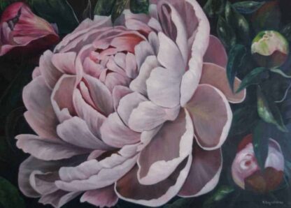 Peony paintings showcase the lush, full blooms of these elegant flowers, symbolizing prosperity, romance, and good fortune. With their soft, layered petals and rich colors ranging from delicate pastels to deep, bold tones, peonies exude timeless beauty. Whether painted in a realistic style with intricate details or created with expressive impressionistic brushstrokes, each artwork brings a sense of grace and sophistication. Our peony paintings for sale are perfect for adding a touch of floral elegance and charm to any space.