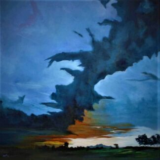 Ireland Landscape Painting of Ireland with a dramatic sky by Irish artist Conor Murphy