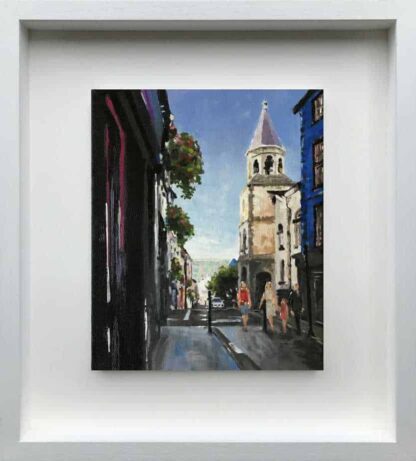 Main Street, Wexford Street scene painting Irish artist Ben Linehan. Art for sale Ireland's online art gallery art4you.ie