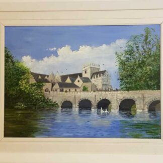 Landscape painting of Holy Cross Abbey in County Tipperary