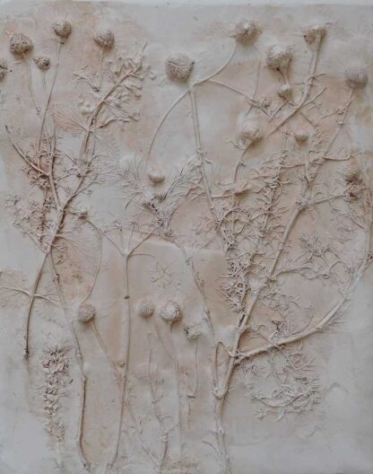 Plaster number 2 Still life floral art moulded with plaster of paris