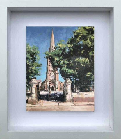 Sunday Morning Oil Painting of a Church by Irish artist Ben Linehan