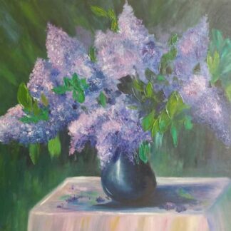 Lilac mood Still Life Floral painting by artist Elena Zaytseva