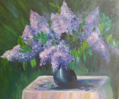 Lilac mood Still Life Floral painting by artist Elena Zaytseva