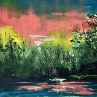 Early Morning Lake Abstract Landscape/Seascape painting filled with light and colour. Browse our large selection of paintings for sale by Irish artists