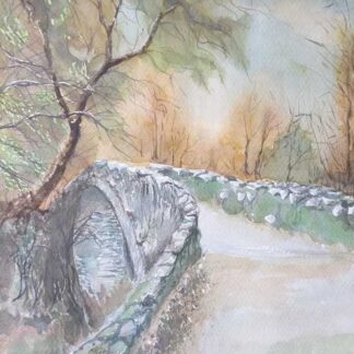 Old bridge Watercolour Painting for Sale