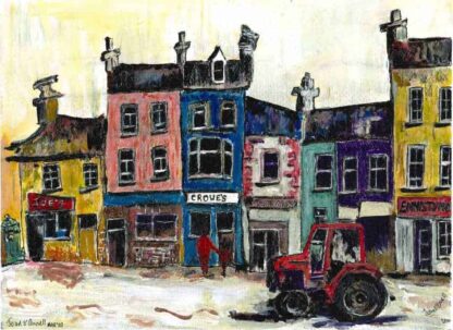 Ennistymon Painting of Street in Ennistymon in County Clare