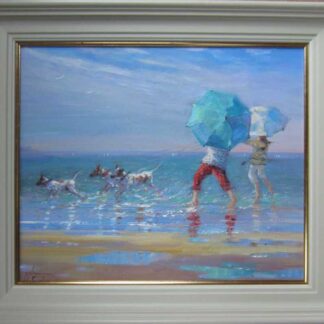 Happy Splashers Figurative seascape painting by artist Gerry Glynn