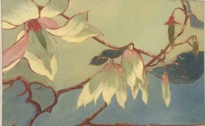 Magnolia Oil with gold leaf