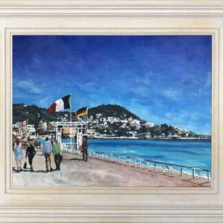 Promenade des Anglais, Nice, Cote d’Azur’ Painting of Promenade in Nice , France by artist Ben Linehan