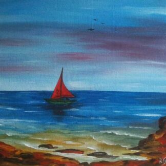 Red Sail Boat