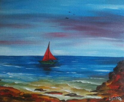 Red Sail Boat