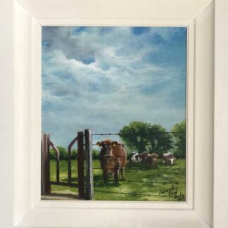 Painting of Cows and Stile