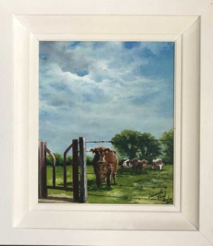 Painting of Cows and Stile