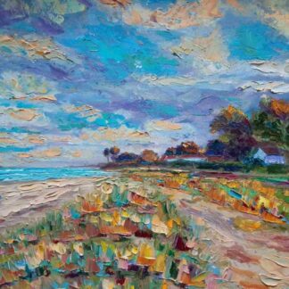 painting of Burrow beach