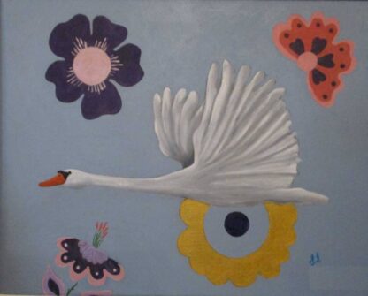 painting of a swan