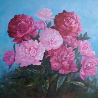 painting of Bush of peonies