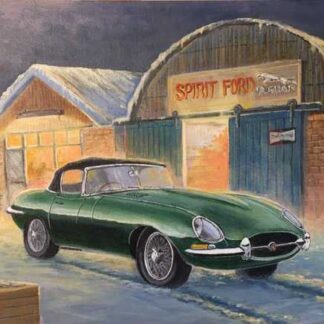 painting of an E Type Jag