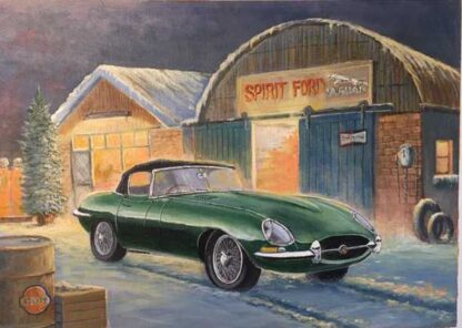 painting of an E Type Jag