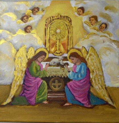 Vintage Holy Adoration by the Angels