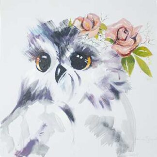 Baby Owl with Bloom animal painting for sale in Ireland