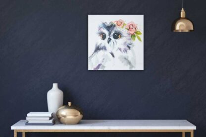 Baby Owl with Bloom animal painting for sale in Ireland