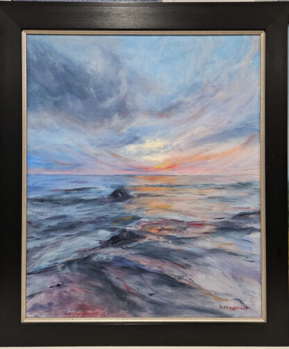 Dublin Bay Seascape- original oil painting. Irish art painted by Irish artist. Painting with fine colours and soft tones.