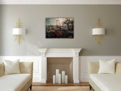 Fishing trawler Howth Harbour Art by Norman Teeling, Irish art, online gallery art4you.ie