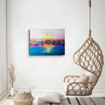 Hope on the horizon abstract sunset painting, online gallery