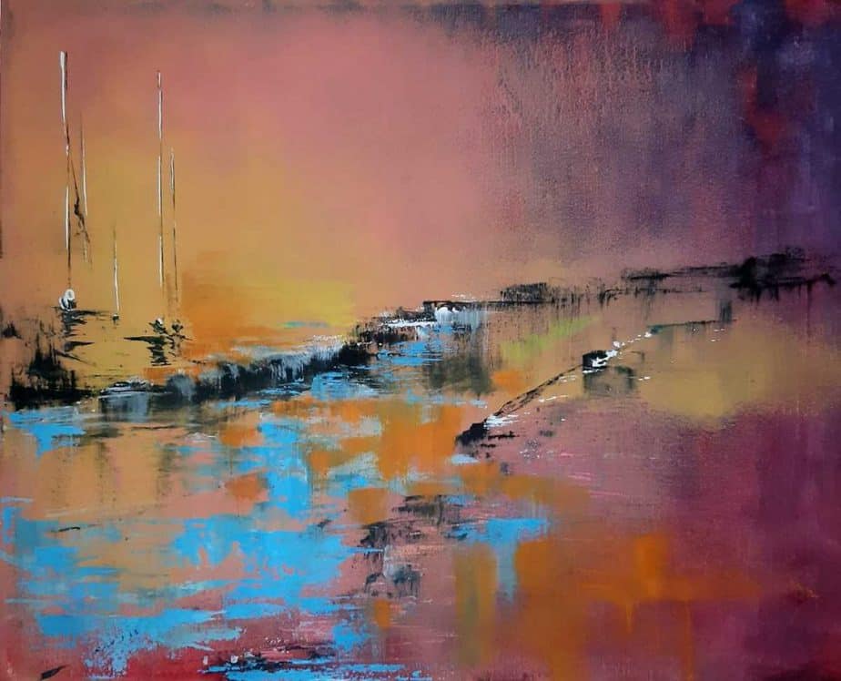 Original abstract Seascape painting for sale by Jelena Straiziene. Art for your home, wall art, gift ideas