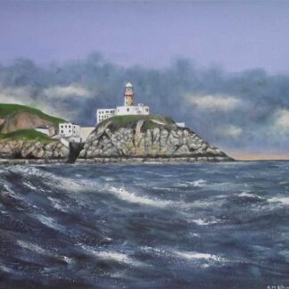 Baily Lighthouse Original Irish seascape painting of the lighthouse in Howth Co.Dublin by Irish artist. Stunning art for your home.