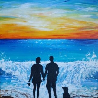 Evening Walk Original painting on canvas by Artist Justyna Szerszen