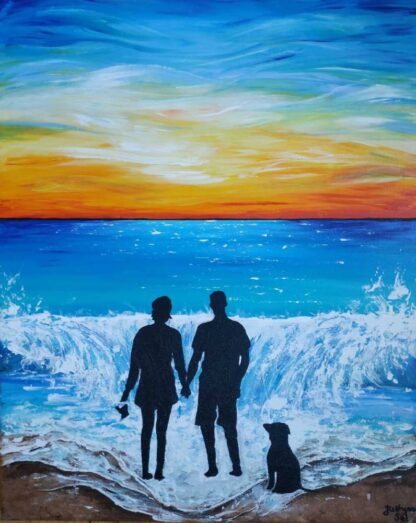 Evening Walk Original painting on canvas by Artist Justyna Szerszen