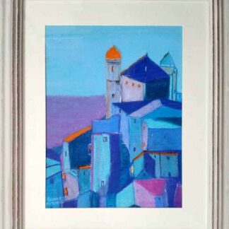 French Mediterranean Village 2 landscape painting for sale in online gallery by Irish artist