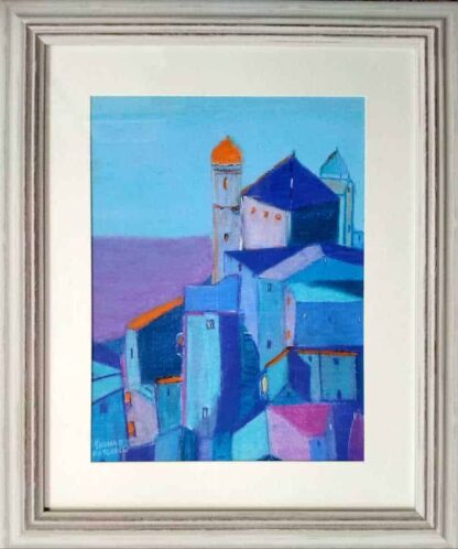 French Mediterranean Village 2 landscape painting for sale in online gallery by Irish artist