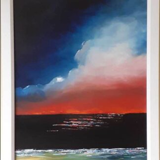 Original seascape painting of sunset in the West of Ireland. Irish art by Irish artist Lynda Deverell. Browse a variety of art here today