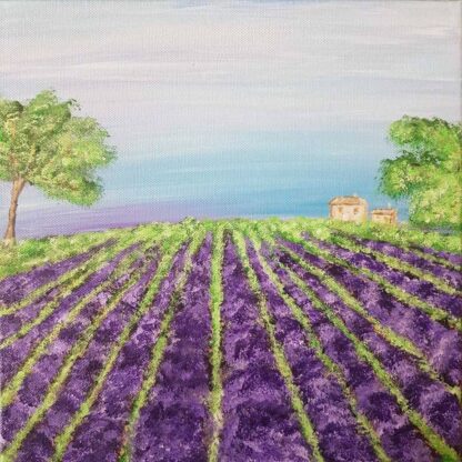 LAVENDER FIELD Original landscape painting of beautiful lavender fields. Stunning art for any wall in any room of your home