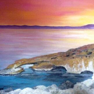 Sunset in Cyprus Original painting of the sunset in Cyprus. Art for sale in online gallery by Irish artist. Browse a variety of art for sale here