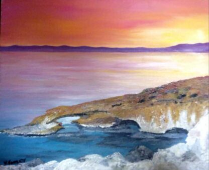 Sunset in Cyprus Original painting of the sunset in Cyprus. Art for sale in online gallery by Irish artist. Browse a variety of art for sale here